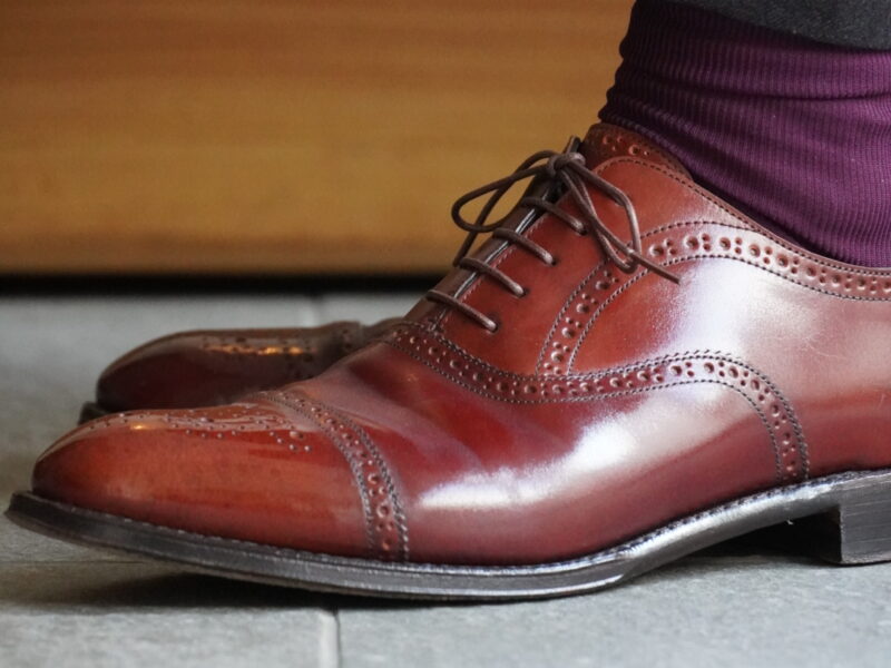 新喜皮革コードバン ES-06 パターンオーダーのディテール